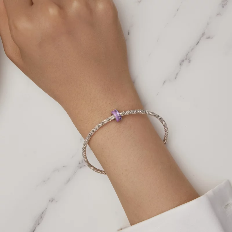 (image pour) Pandora Style Double Couche Violette en Silicone Espacement - BSC883-VT - Afficher 6