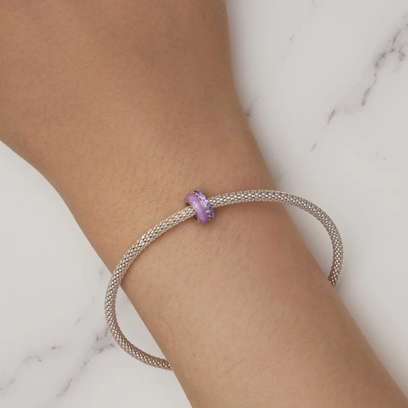 (image pour) Pandora Style Double Couche Violette en Silicone Espacement - BSC883-VT - Afficher 7