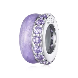 (image pour) Pandora Style Double Couche Violette en Silicone Espacement - BSC883-VT