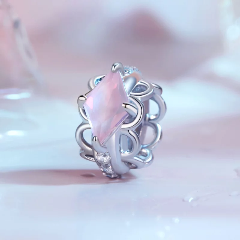 (image pour) Pandora Style Pink Lace Silicone Spacer - SCC2642 - Afficher 2