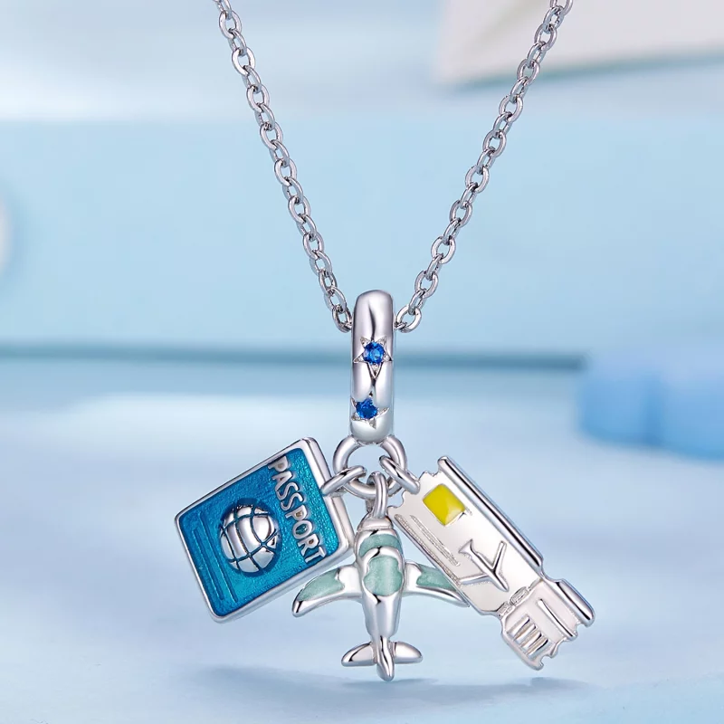 (image pour) Pendentif Avion de Voyage de style Pandora - SCC2479 - Afficher 2