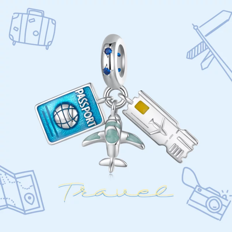 (image pour) Pendentif Avion de Voyage de style Pandora - SCC2479 - Afficher 3