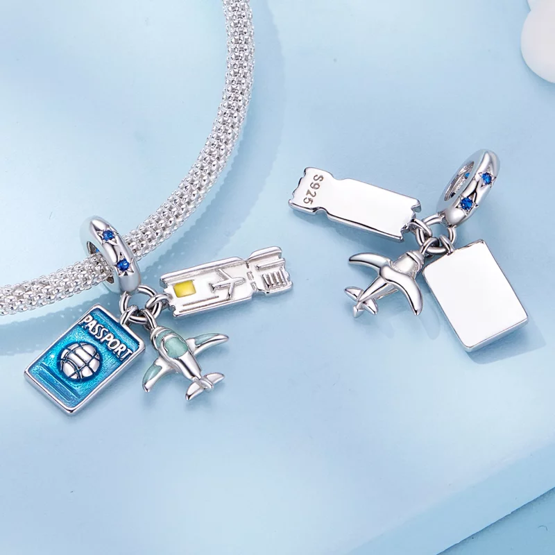 (image pour) Pendentif Avion de Voyage de style Pandora - SCC2479 - Afficher 4