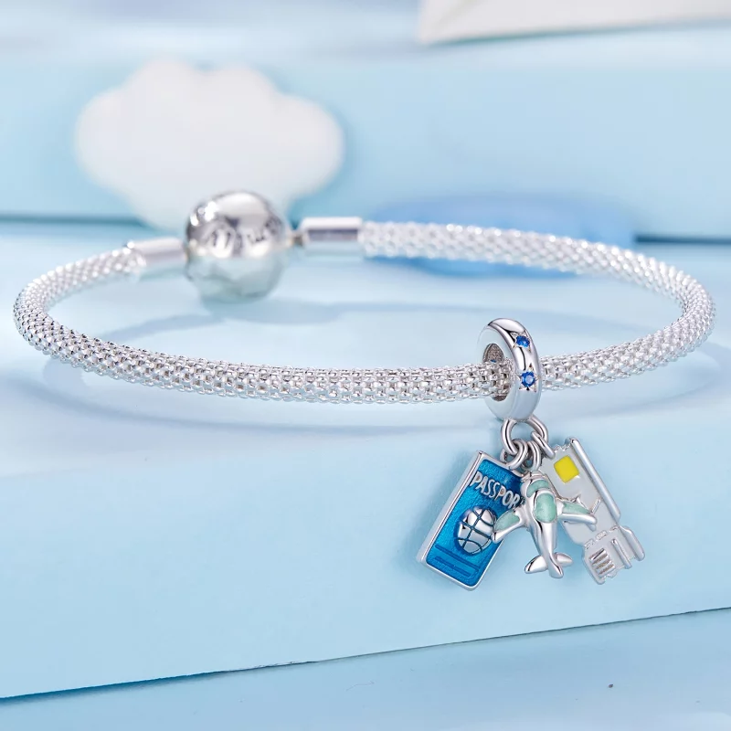 (image pour) Pendentif Avion de Voyage de style Pandora - SCC2479 - Afficher 6