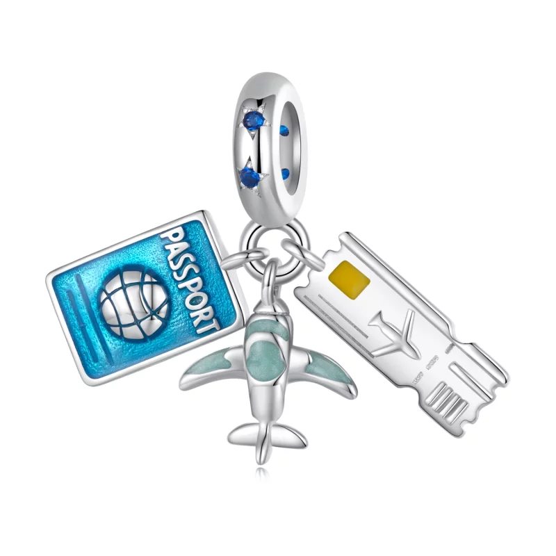 (image pour) Pendentif Avion de Voyage de style Pandora - SCC2479 - Afficher 7