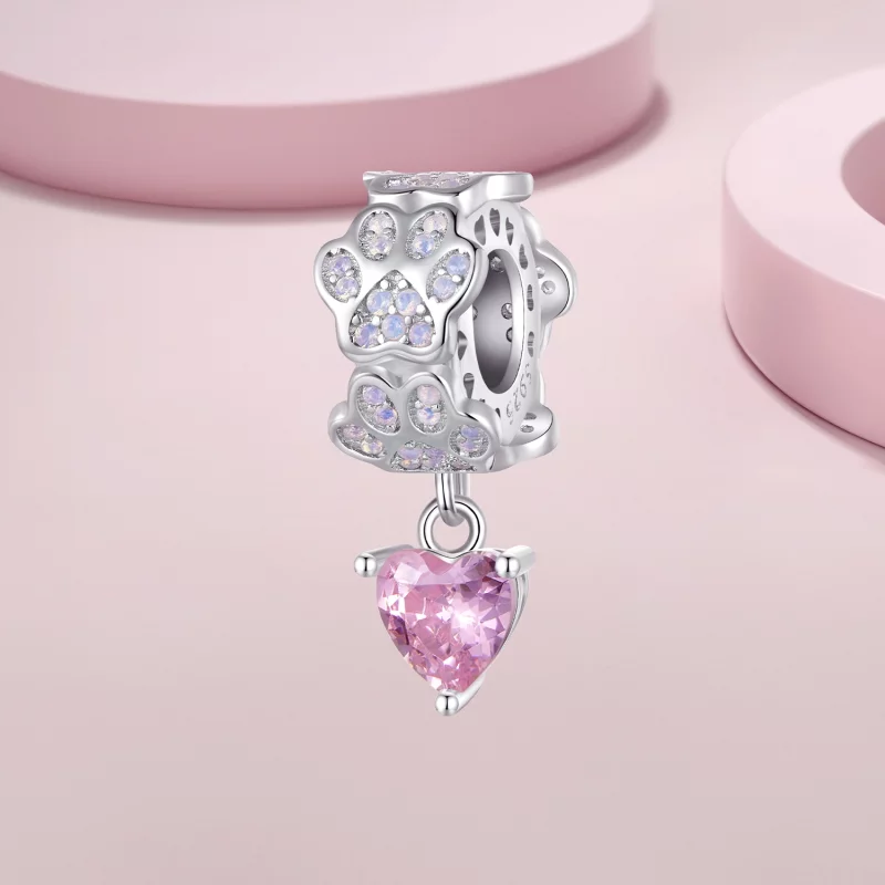 (image pour) Pendentif à breloque en forme de patte dans le style Pandora - SCC2577 - Afficher 2