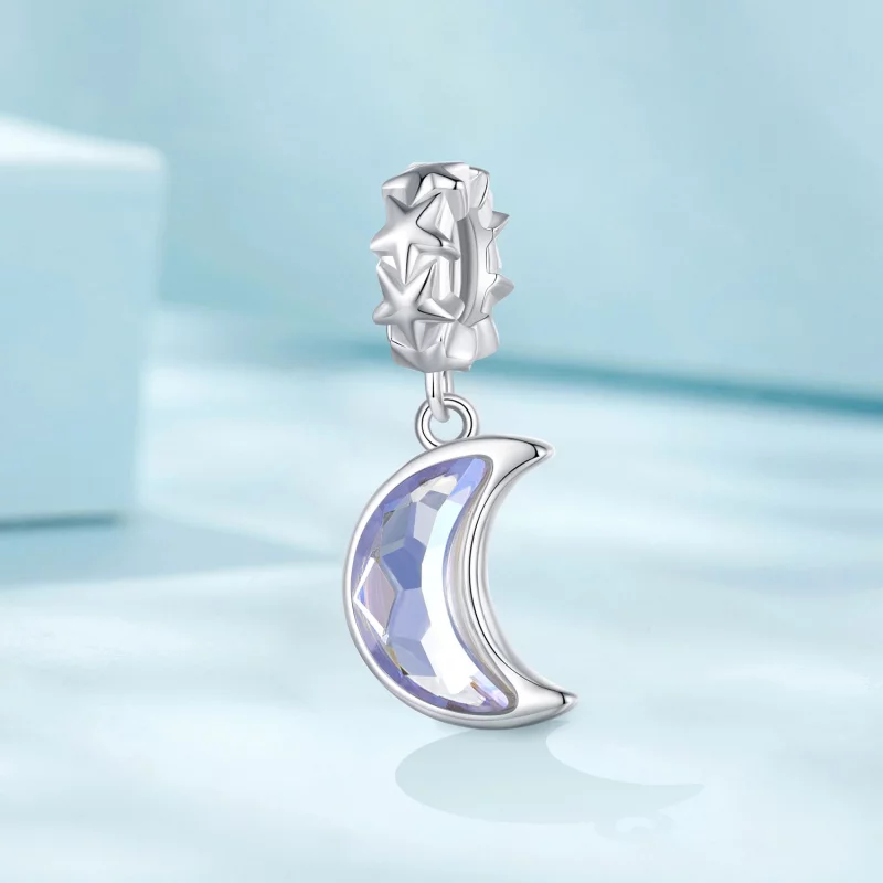 (image pour) Pendentif à breloque style Pandora - Lune scintillante - SCC2623 - Afficher 2