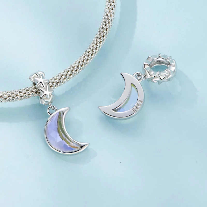 (image pour) Pendentif à breloque style Pandora - Lune scintillante - SCC2623 - Afficher 4