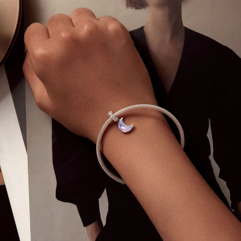 (image pour) Pendentif à breloque style Pandora - Lune scintillante - SCC2623 - Afficher 5