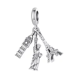 (image pour) Pendentif à breloque style Pandora voyages mondiaux - SCC2483