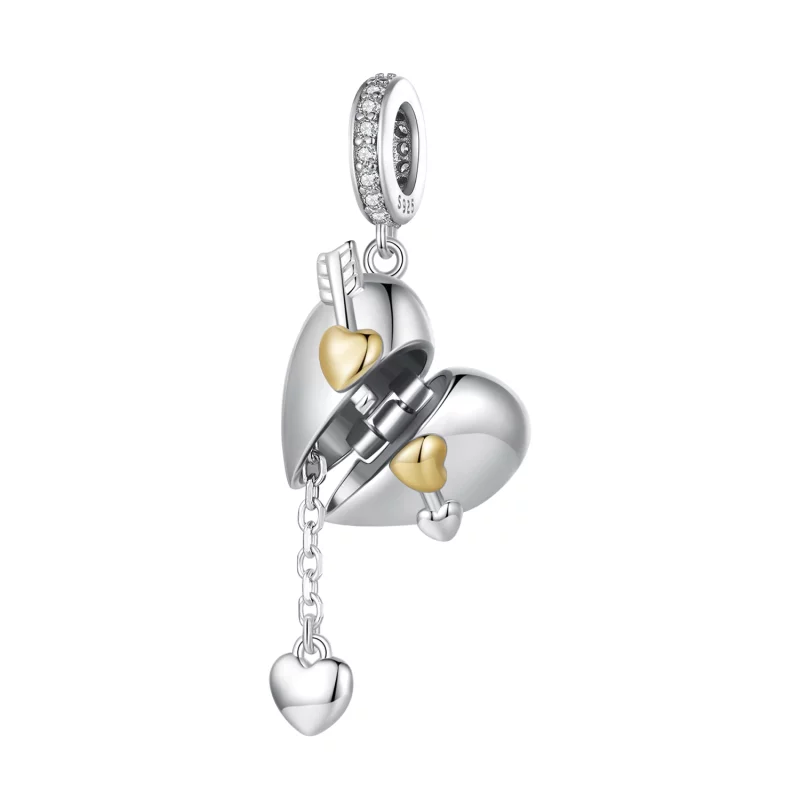 (image pour) Pendentif charm en forme de cœur ouvrable de style Pandora - BSC804 - Afficher 3
