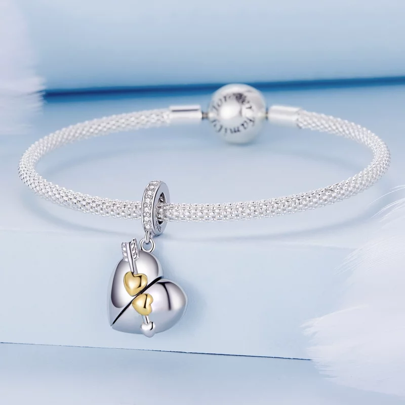 (image pour) Pendentif charm en forme de cœur ouvrable de style Pandora - BSC804 - Afficher 5