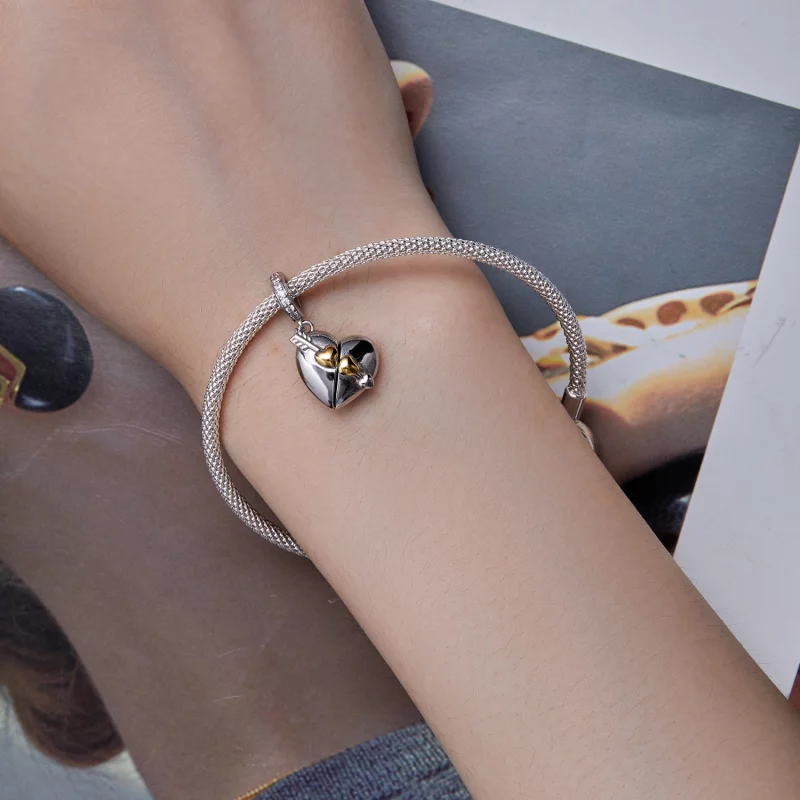 (image pour) Pendentif charm en forme de cœur ouvrable de style Pandora - BSC804 - Afficher 7