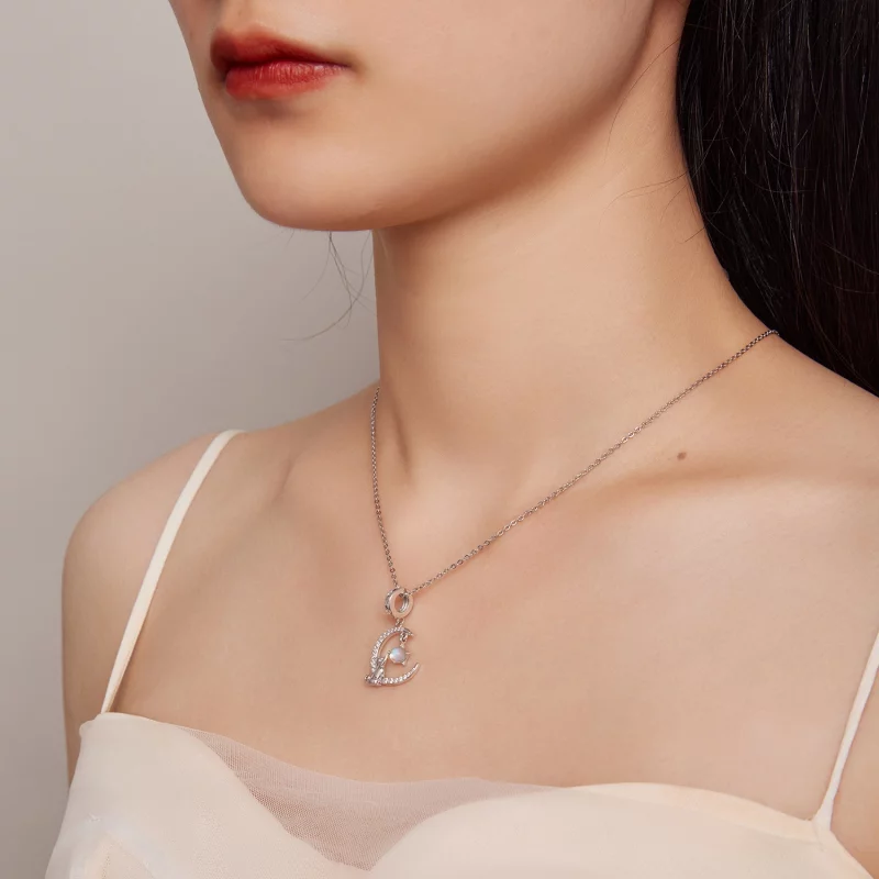 (image pour) Pendentif chat lune de style Pandora - BSC810 - Afficher 5