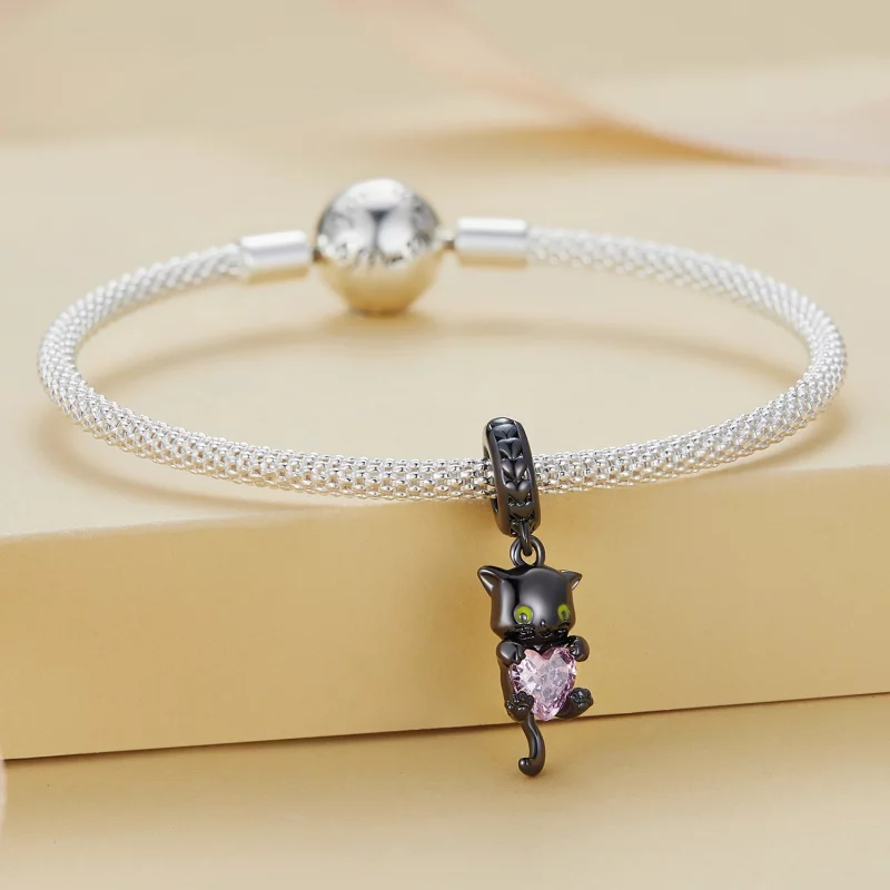 (image pour) Pendentif Chat Noir de Style Pandora - BSC800 - Afficher 2