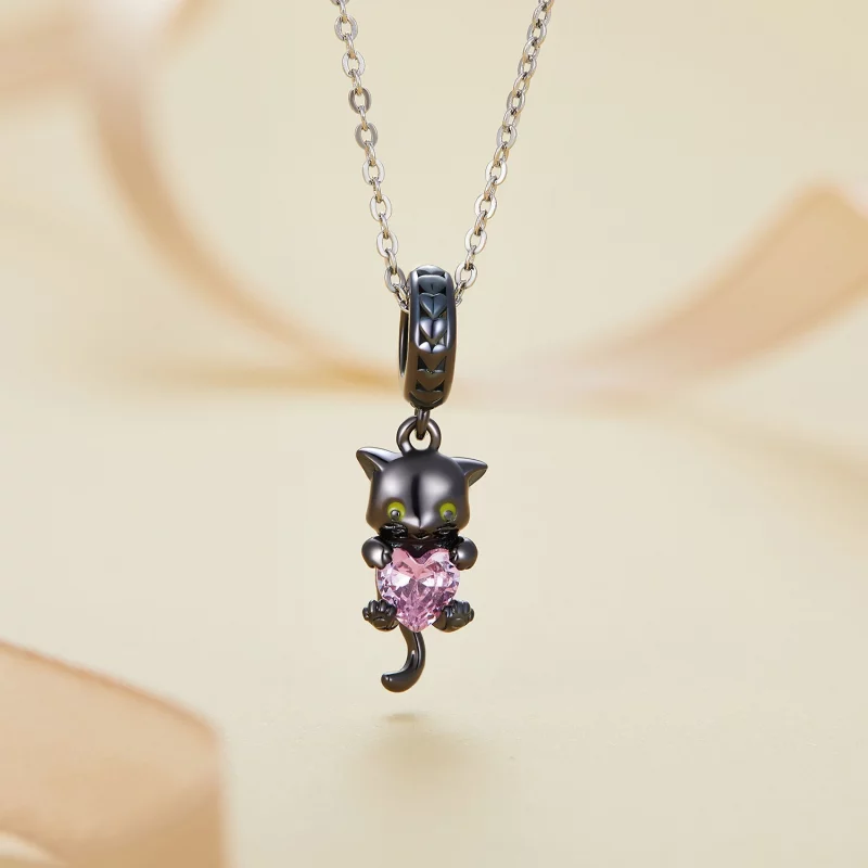 (image pour) Pendentif Chat Noir de Style Pandora - BSC800 - Afficher 3
