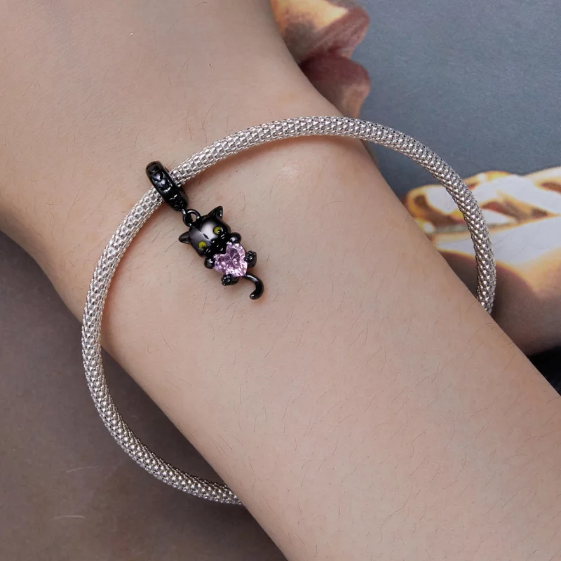 (image pour) Pendentif Chat Noir de Style Pandora - BSC800 - Afficher 5