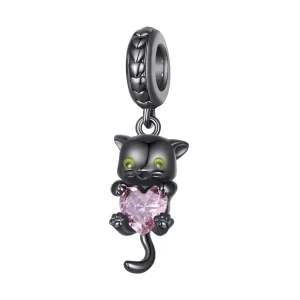 (image pour) Pendentif Chat Noir de Style Pandora - BSC800