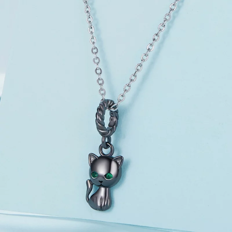 (image pour) Pendentif Chat Style Pandora - SCX122-D - Afficher 2