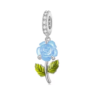 (image pour) Pendentif en cristal en forme de rose de style Pandora - BSC824-BU
