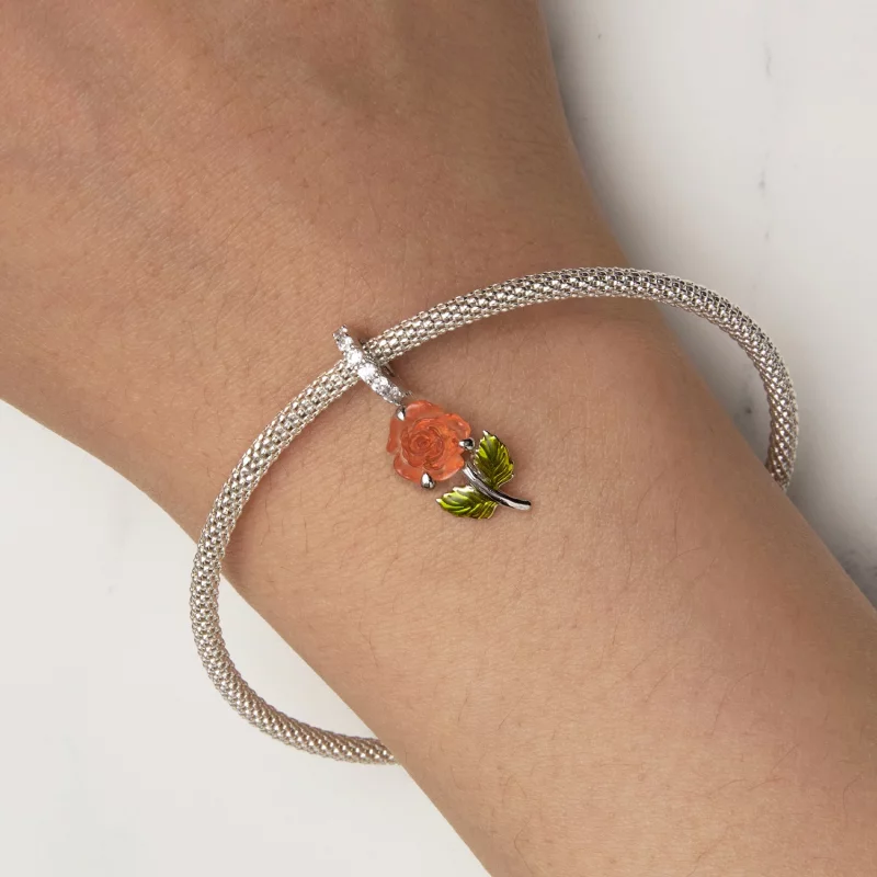 (image pour) Pendentif en cristal style Pandora avec rose suspendue - BSC824-OG - Afficher 6
