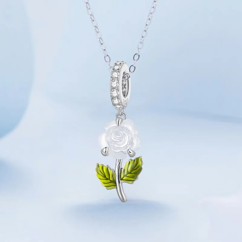 (image pour) Pendentif en cristal style Pandora avec une rose - BSC824 - Afficher 2