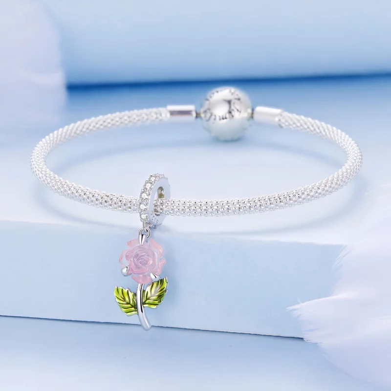(image pour) Pendentif en cristal style Pandora avec une rose - BSC824 - Afficher 3