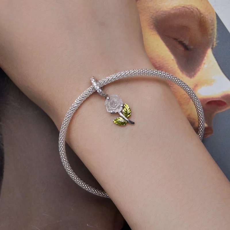 (image pour) Pendentif en cristal style Pandora avec une rose - BSC824 - Afficher 5
