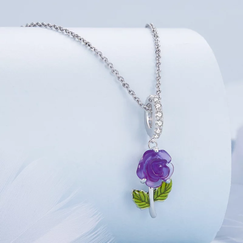 (image pour) Pendentif en cristal style Pandora en forme de rose - BSC824-VT - Afficher 2