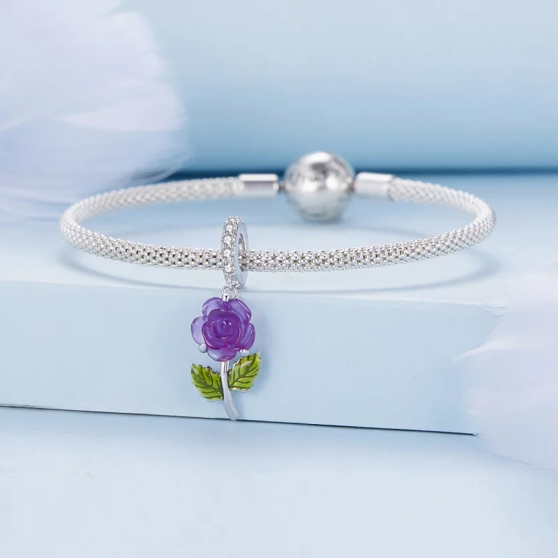 (image pour) Pendentif en cristal style Pandora en forme de rose - BSC824-VT - Afficher 3