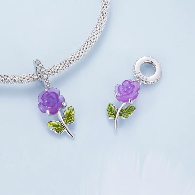 (image pour) Pendentif en cristal style Pandora en forme de rose - BSC824-VT - Afficher 4