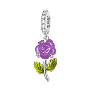 (image pour) Pendentif en cristal style Pandora en forme de rose - BSC824-VT