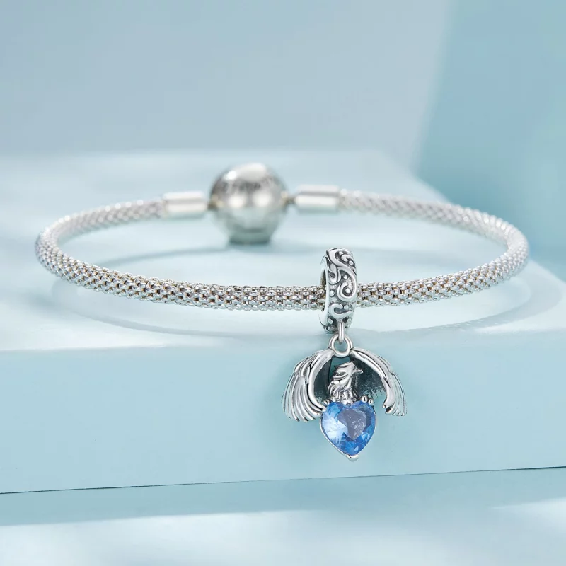 (image pour) Pendentif en forme d'aigle blanc de style Pandora - SCC2636 - Afficher 3