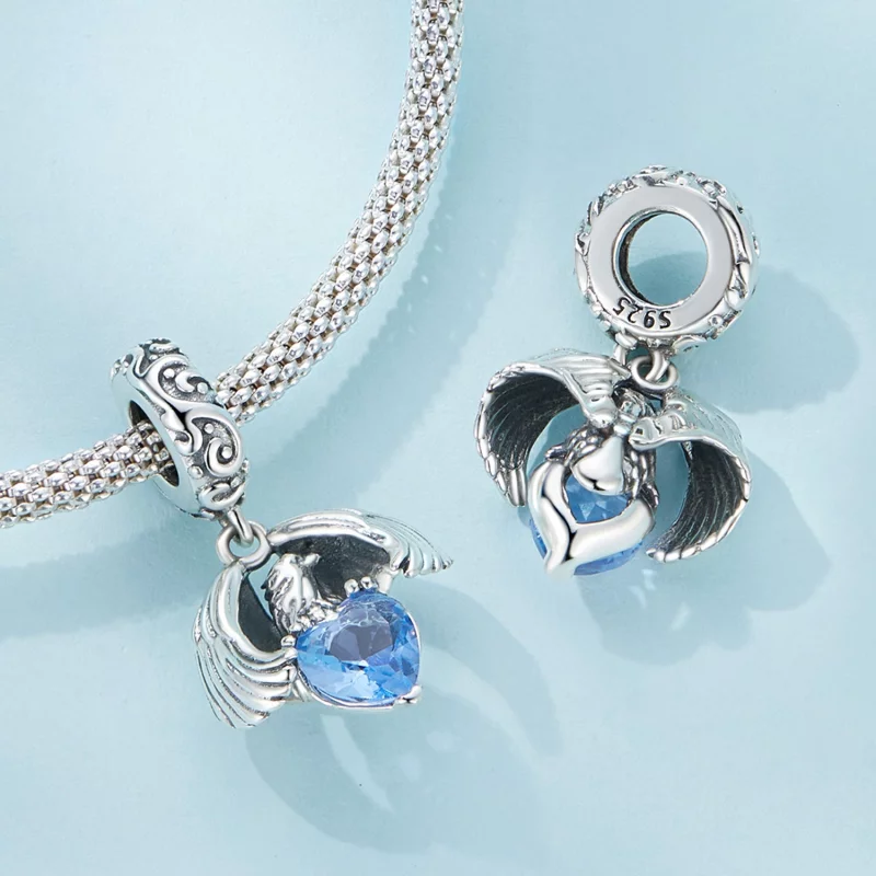 (image pour) Pendentif en forme d'aigle blanc de style Pandora - SCC2636 - Afficher 4