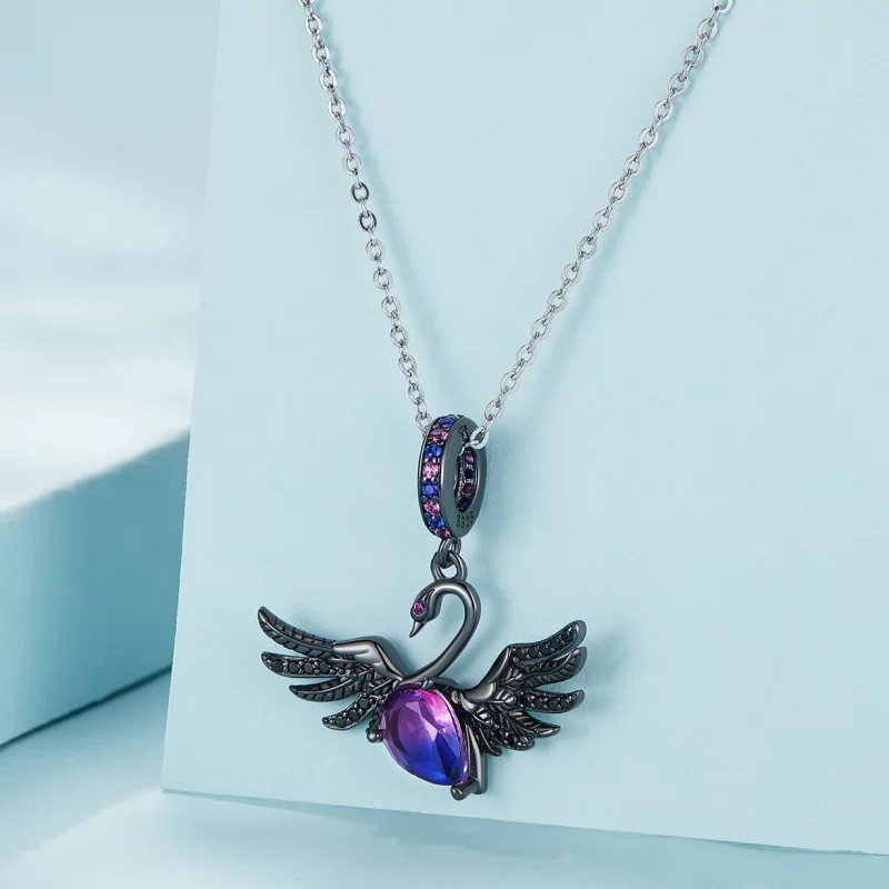 (image pour) Pendentif en forme de cygne noir de style Pandora - SCC2490 - Afficher 2