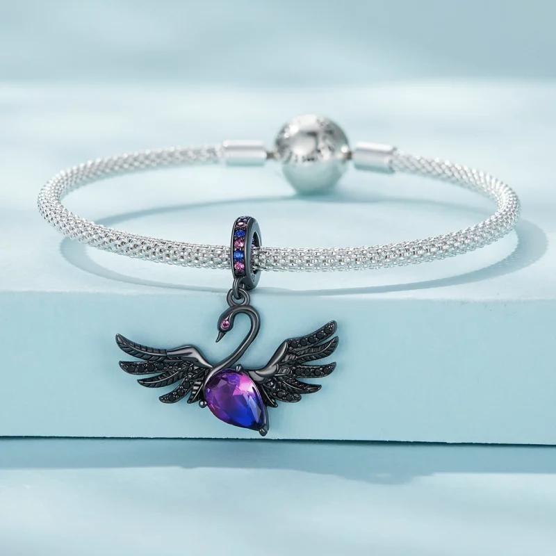 (image pour) Pendentif en forme de cygne noir de style Pandora - SCC2490 - Afficher 3
