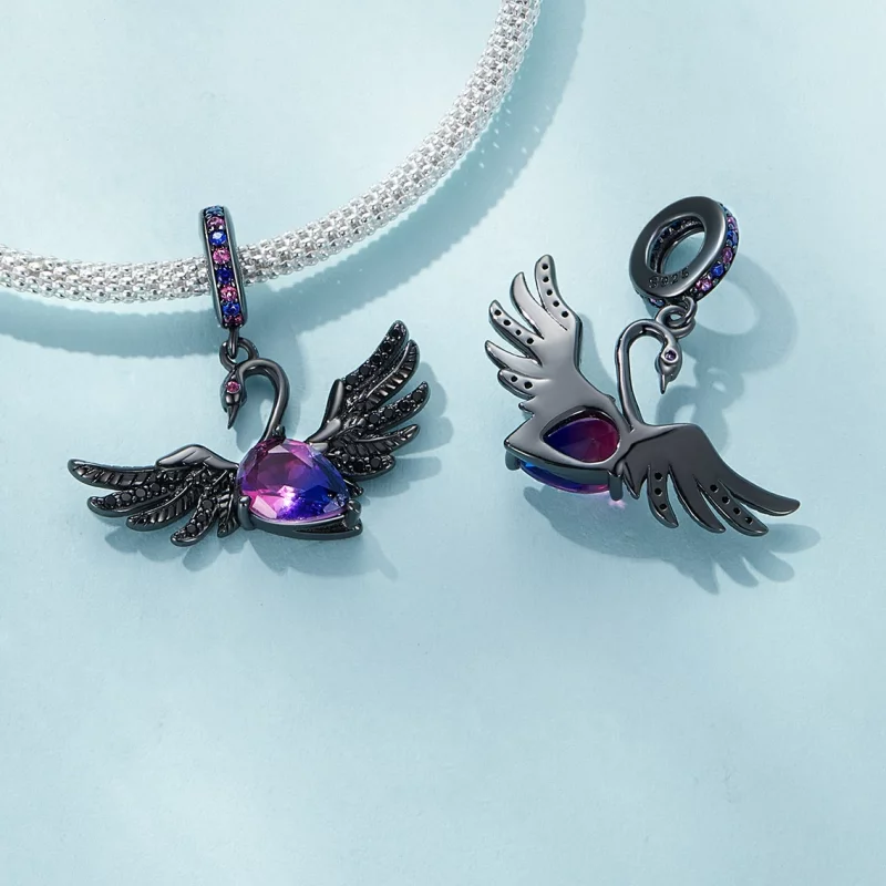 (image pour) Pendentif en forme de cygne noir de style Pandora - SCC2490 - Afficher 4