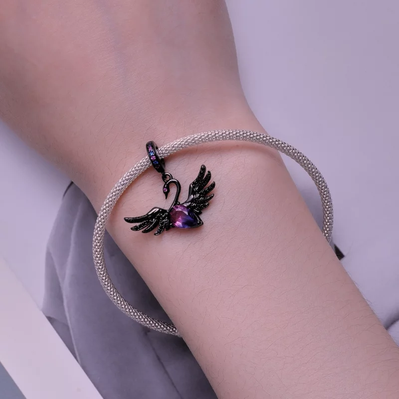 (image pour) Pendentif en forme de cygne noir de style Pandora - SCC2490 - Afficher 5