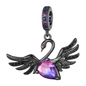 (image pour) Pendentif en forme de cygne noir de style Pandora - SCC2490