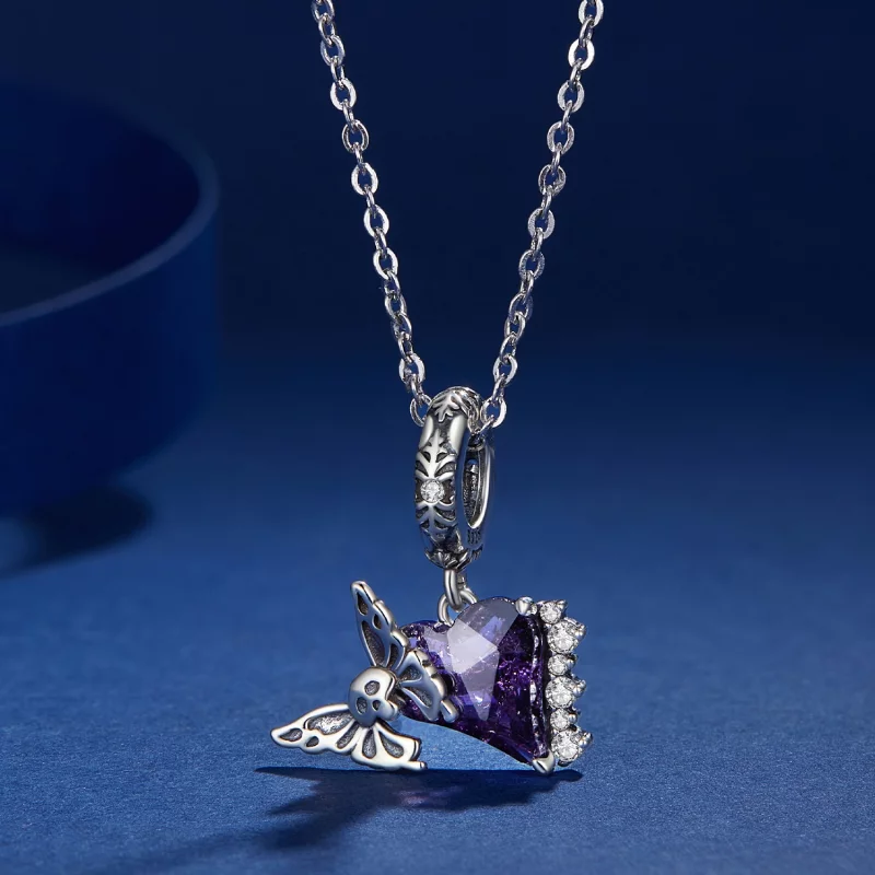 (image pour) Pendentif en silicone en forme de crâne papillon style Pandora - BSC912 - Afficher 3