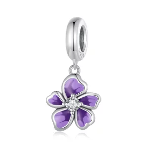 (image pour) Pendentif Fleur Violette de style Pandora - SCC2556