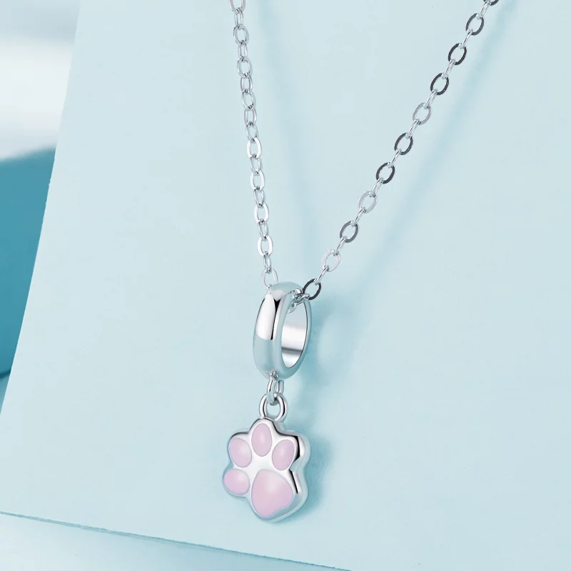 (image pour) Pendentif griffe de chat miniature de style Pandora - Blanc - SCC2476-A - Afficher 2
