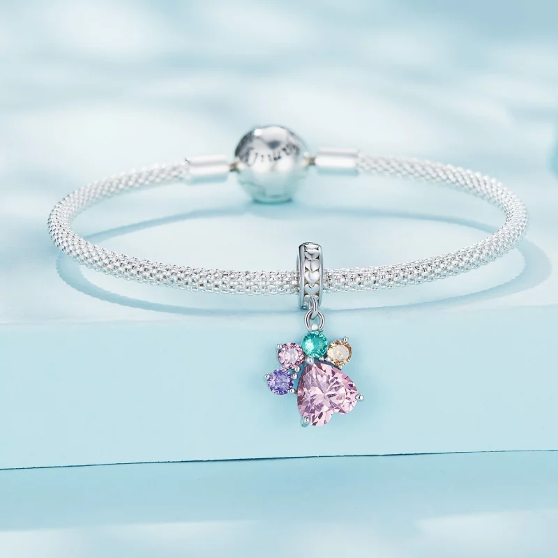 (image pour) Pendentif griffe mignonne coloré de style Pandora - SCC2478 - Afficher 3