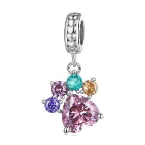(image pour) Pendentif griffe mignonne coloré de style Pandora - SCC2478