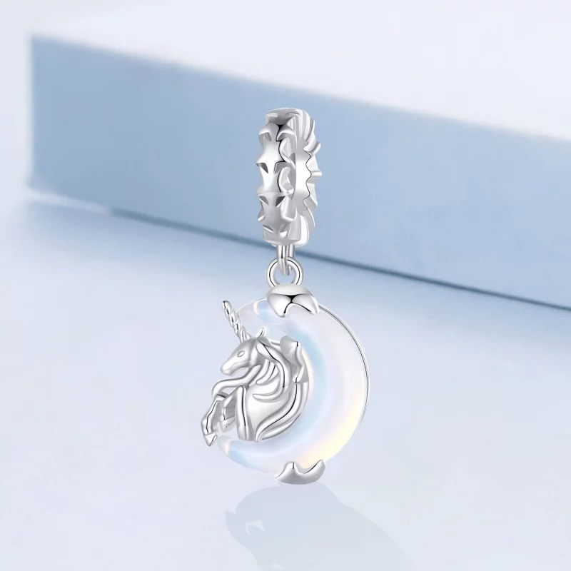 (image pour) Pendentif licorne lune de style Pandora - BSC926 - Afficher 2
