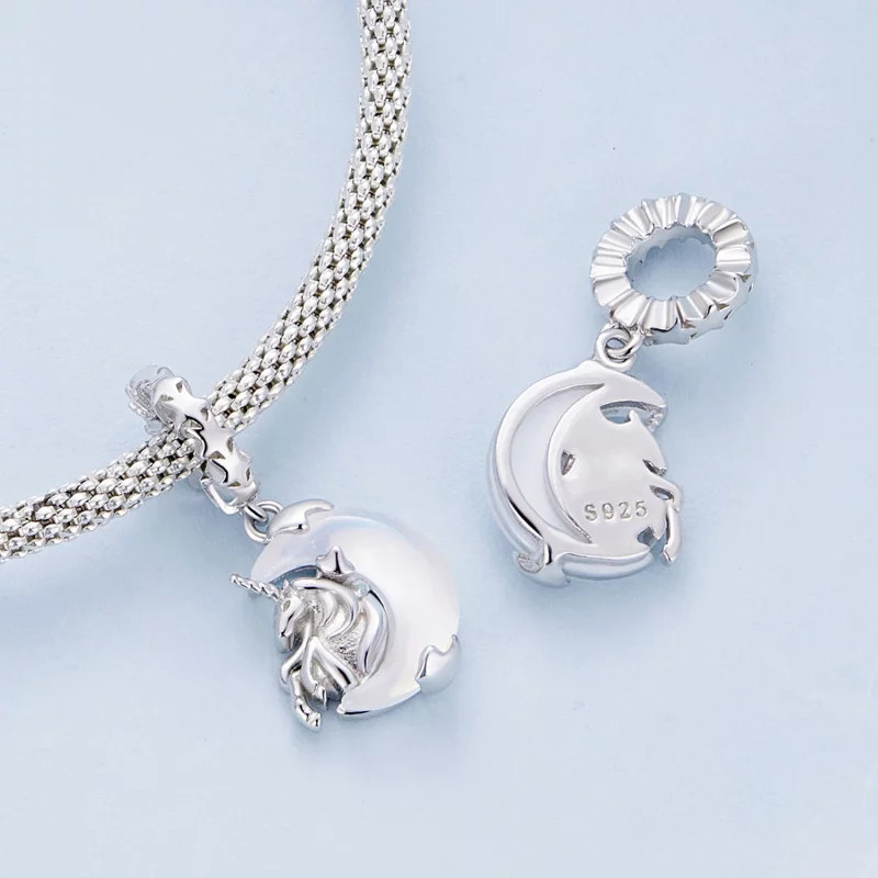 (image pour) Pendentif licorne lune de style Pandora - BSC926 - Afficher 4