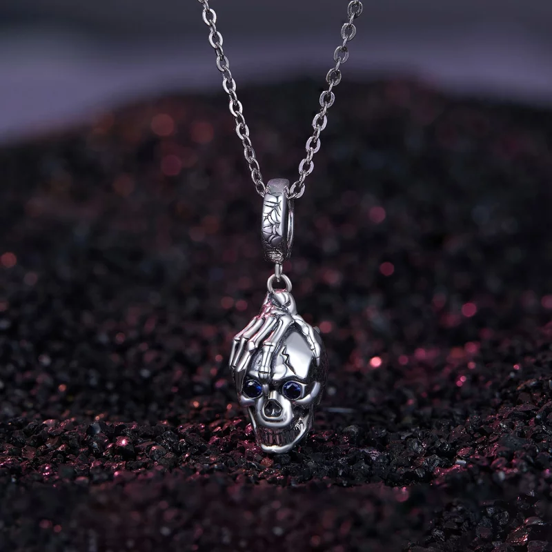 (image pour) Pendentif Pandora Style en forme de crâne pour Halloween - SCC2606 - Afficher 2