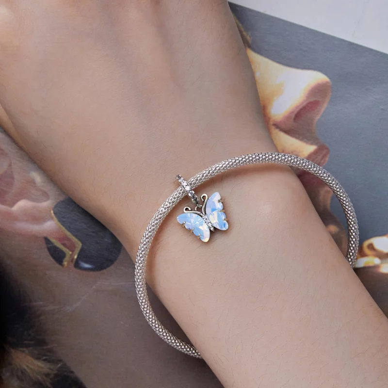 (image pour) Pendentif Papillon Bleu Aurora Style Pandora - SCC2305 - Afficher 6