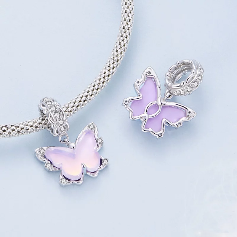 (image pour) Pendentif papillon en dentelle style Pandora - BSC925 - Afficher 4
