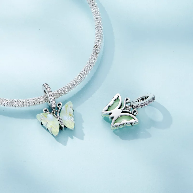 (image pour) Pendentif Papillon Vert Aurora de Style Pandora - SCC2305-GN - Afficher 4